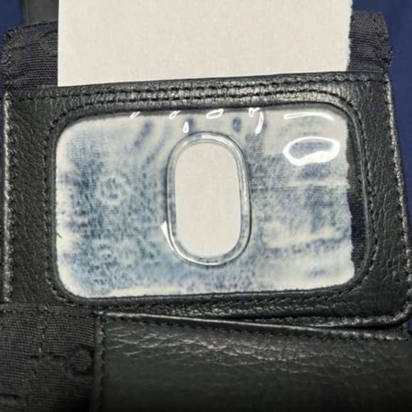 VTG FOSSIL Soft Black Cowhide Leather Trifold Stitched Wallet - Picture 15 of 16